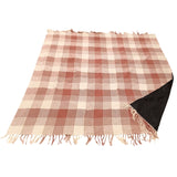 Tag en plaid polyback picnic plaid rust hvid 160 x 160 cm | 10 stk