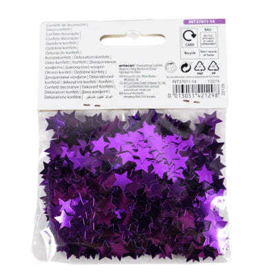 Amscan konfetti stjerner metallic lilla 14 g | 48 stk