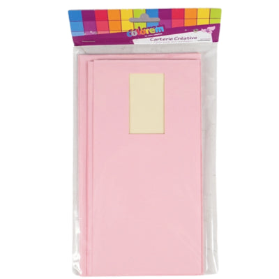 Invitationskort og kuverter pink 5 stk | 48 stk