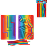 Fingeraftryk labyrint spil med 18 pinde 20 cm 2 assorteret | 24 stk