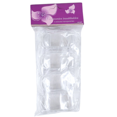 Bøjlebil gennemsigtig 8 cm 4 stk | 48 stk