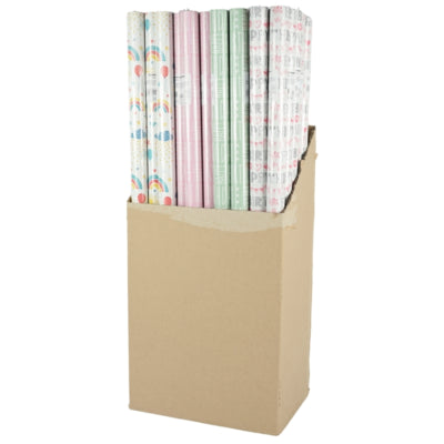 Gavepapir tillykke med fødselsdagen 200 x 70 cm 4 assorteret | 60 stk