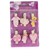Træpind baby pink 4 assorteret sæt af 6 | 48 stk