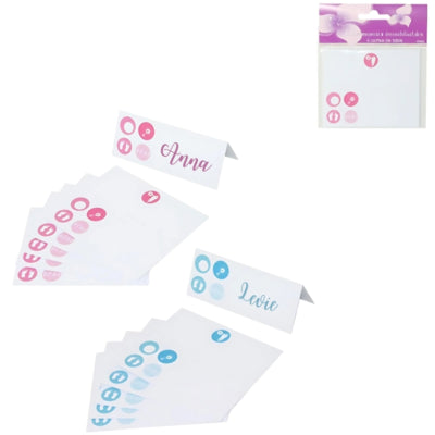 Baby shower bordkort bebé 2 assorteret sæt af 6 | 24 stk