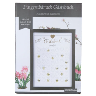 Gæstebogs fingeraftryk med glitter og markør 45 cm | 6 stk