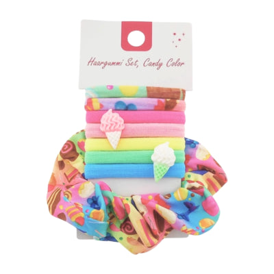 Hårelastisk slik pastel 8-delt | 36 stk