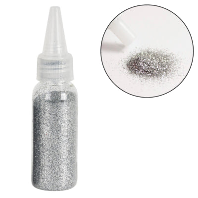 Dekoration glitter metallisk sølv 40 g | 36 stk
