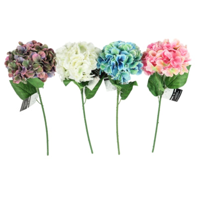 Kunstig blomsterhortensia 54 cm 4 assorteret | 24 stk