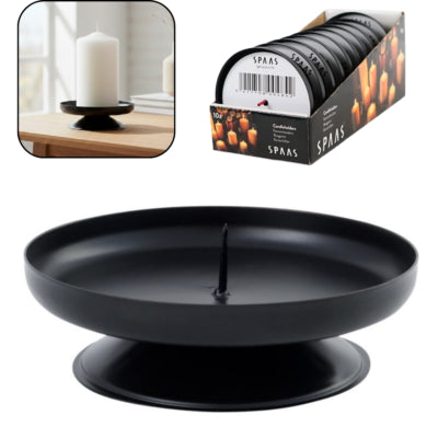 Spaas (r) lysestage metal sort 9 cm | 40 stk