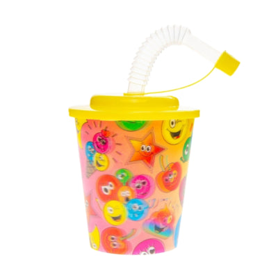 3d kop med sugerør smileys 250 ml | 24 stk