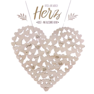 Gæstebog hjerte 47 cm | 24 stk