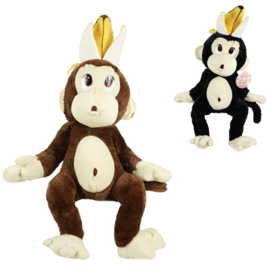Knuseabe med bananskal siddende 55 cm 2 assorteret | 15 stk