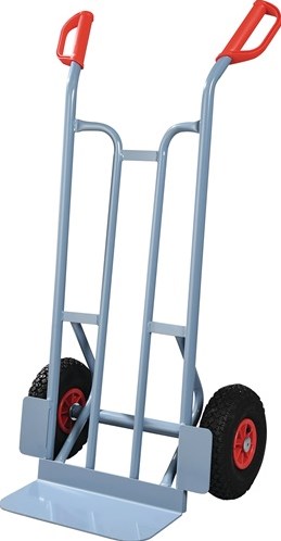 Promat tecwerk håndlastbil | højde 1150 mm scoop-l150xb400mm | pneumatiske dæk | bæreevne 250 kg | dueblå, ral 5014 - 9000443049
