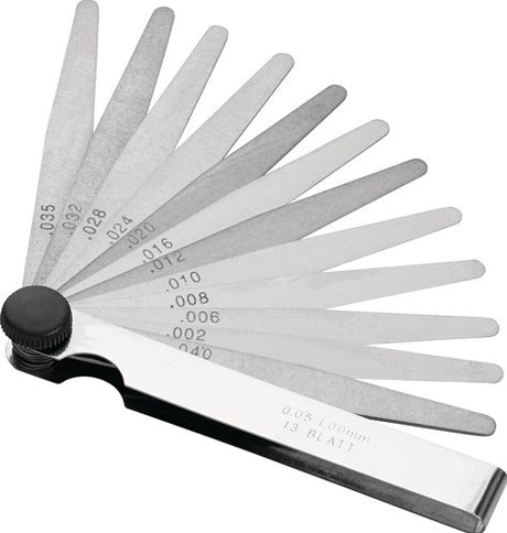 Promat tecwerk følemåler | pladestyrke 0,05-2,0 mm | stål | længde 100 mm antal knive 21 stk. - 4000851423