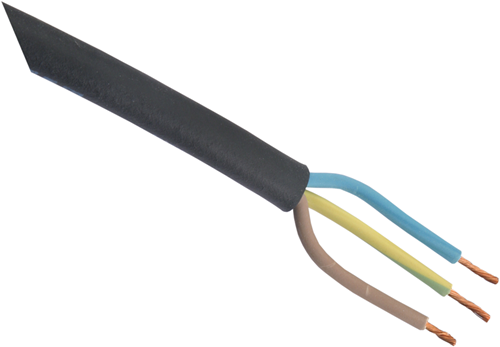 Q-link gummikabel - glat - 3 x 2,5 mmâ² - 10 m - sort