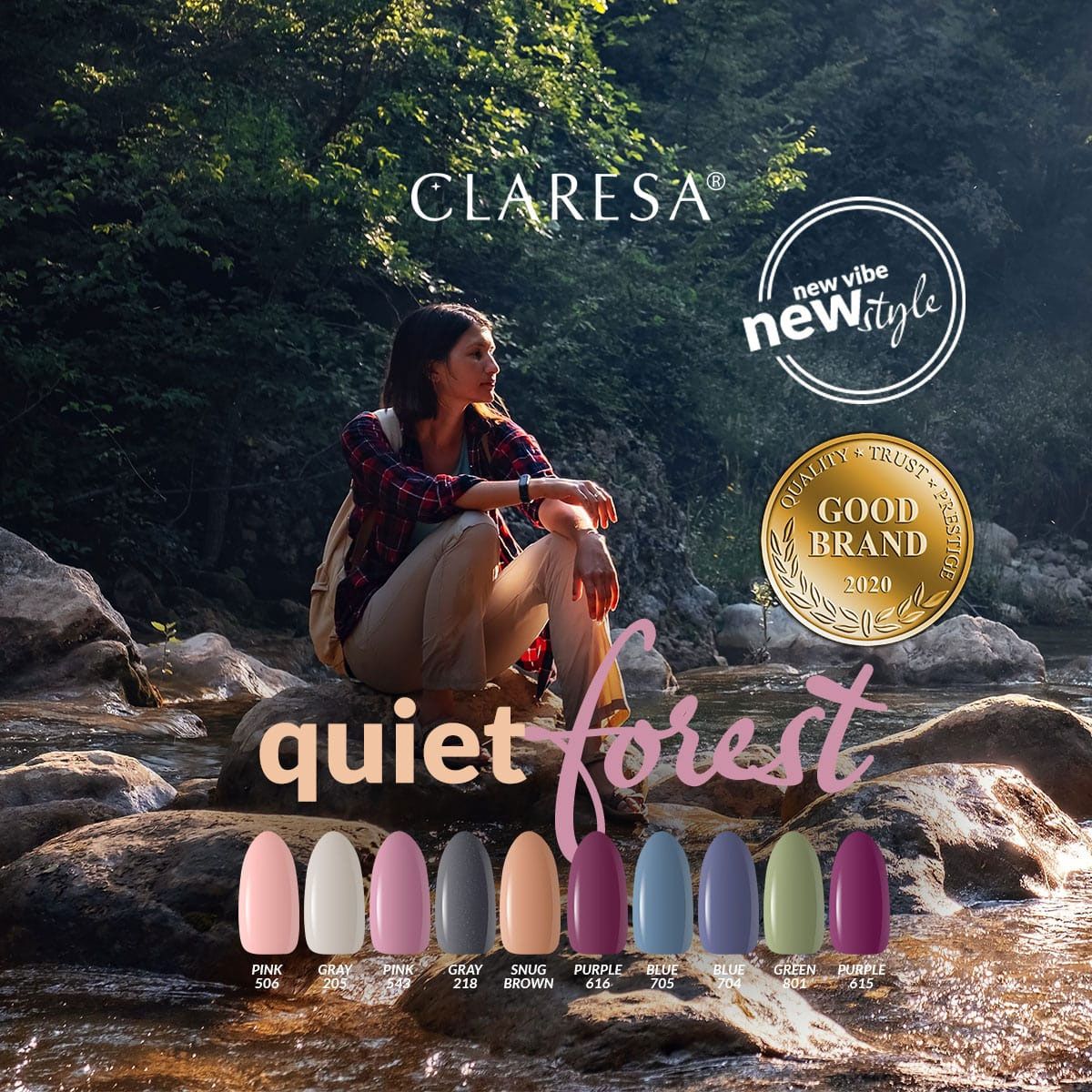 Claresa UV LED Gel Polish 5ml Grå 218 Quiet Forest