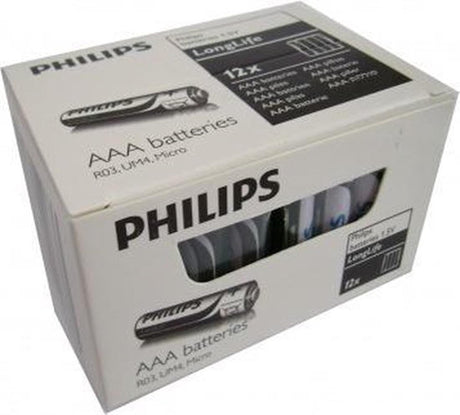 Philips batteri lang levetid aaa 12x4 stk