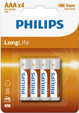 Philips batterier longlife aaa r03 æske med 12 blisterpakninger á 4 stk