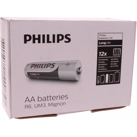 Philips batteri longlife aa r6 12x4 stk