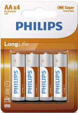 Philips batterier med lang levetid AA R6 æske med 12 blisterpakninger á 4 stk