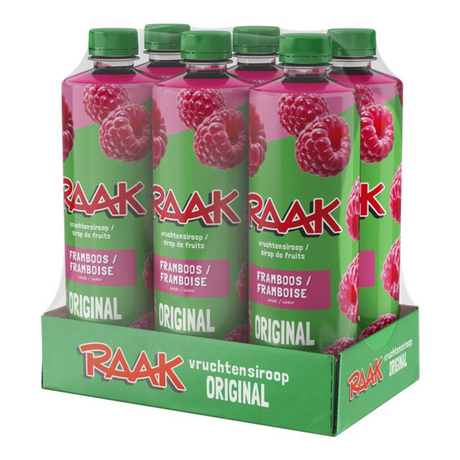 Raak frugtsirup hindbær (6x 750 ml)