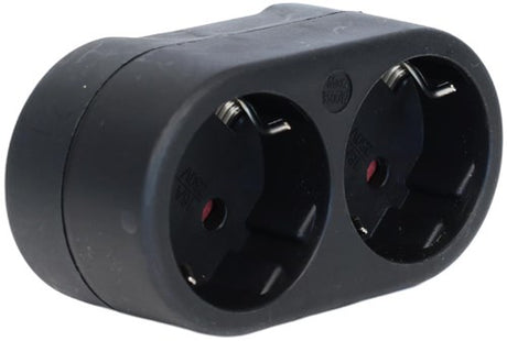 Enzo jordet stikadapter 2-vejs horisontal sort - 6175912