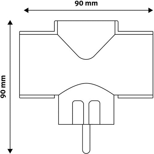 Jordstiksadapter 3-vejs T-model hvid - 6175914