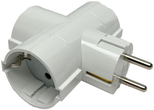 Jordstiksadapter 3-vejs T-model hvid - 6175914
