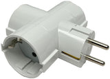 Jordstiksadapter 3-vejs T-model hvid - 6175914