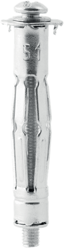 Hurtige hule vægpropper | ø11x52 | til 6-21 mm pladetykkelse | 40 kg bæreevne | 10 stk i en æske - 5001550