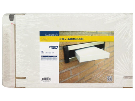 Kangaro rådhus postkasse - 165x255x28mm - hvid - 5 stk - rd-351104-5