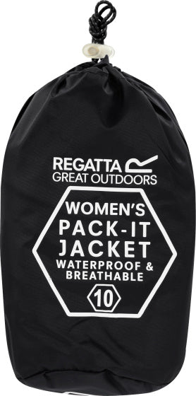 Regatta Pack-It III Rain Jacket Damer sort størrelse m