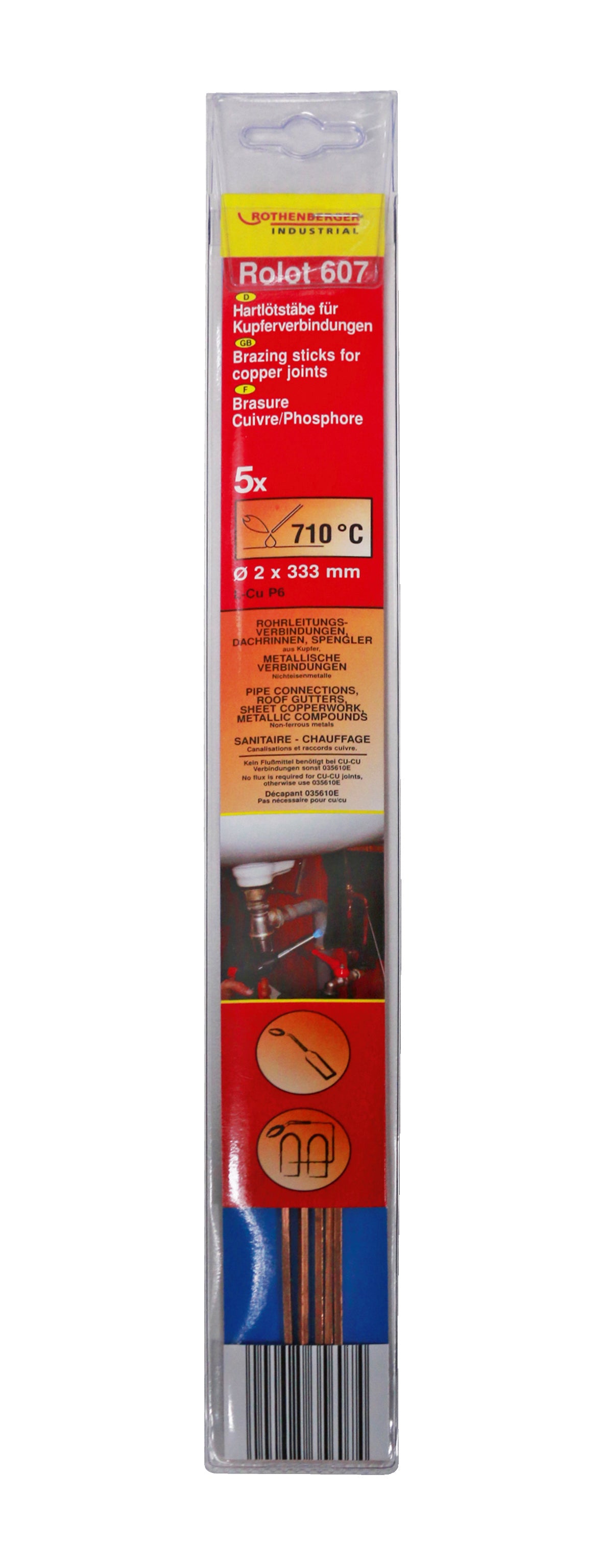 Rothenberger rolot 607 kobberlodning, 5 stk. - rot035607 rot035607