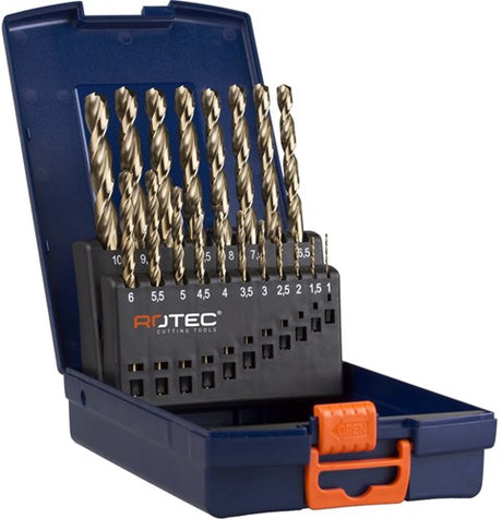Rotec 19 dlg kunststof cassette spiraalboren cobalt 1,0-10,0x0,5mm - 900.0023k - 900.0023k