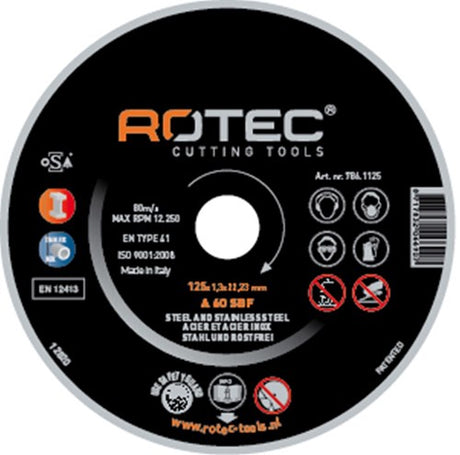 Rotec doorslijpschijven inox 125x1,3x22,2 a60sx - 25 stuks - 7861125