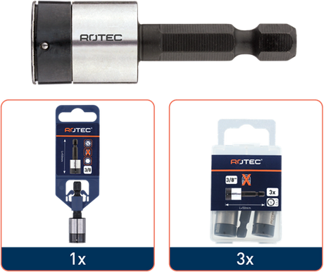 Rotec dopsleutel | e6.3 | 1 4 bitopname | niet-magnetisch | sw 3 8 x50 - 819.30301