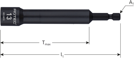 Rotec dopsleutel extra diep | e6,3 | bitopname | sw 17x110 75 - 822.0017