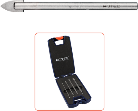 Rotec glasboren set | 229 | 4-delig | ø4-8 - 900.1009