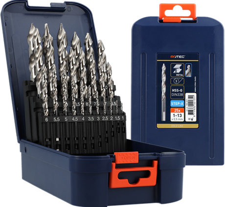 Rotec spiralborsæt | 104 - trin-x | Tirs 338 | 25 stk | ø1-13 abs - 900.0071