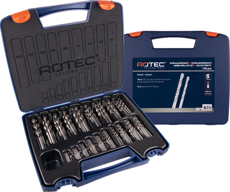 Rotec spiralboresæt '105', din338, type n, 170 stk, ø1-10 abs - 900.0173k - 900.0173k
