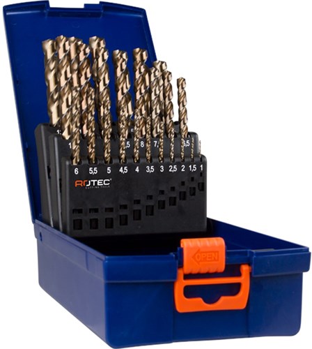 Rotec spiralboresæt '107', din338, uni-3, 25 stk, ø1-13 abs - 900.0057k