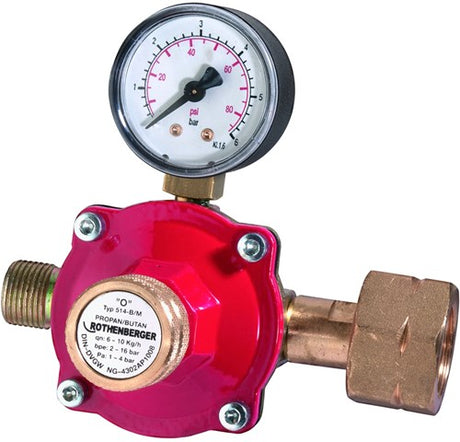 Rothenberger propanregulator, trykmåler 0,5-4 bar - rot032100e - rot032100e