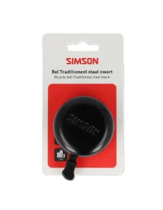 Simson klokke traditionel sort stål