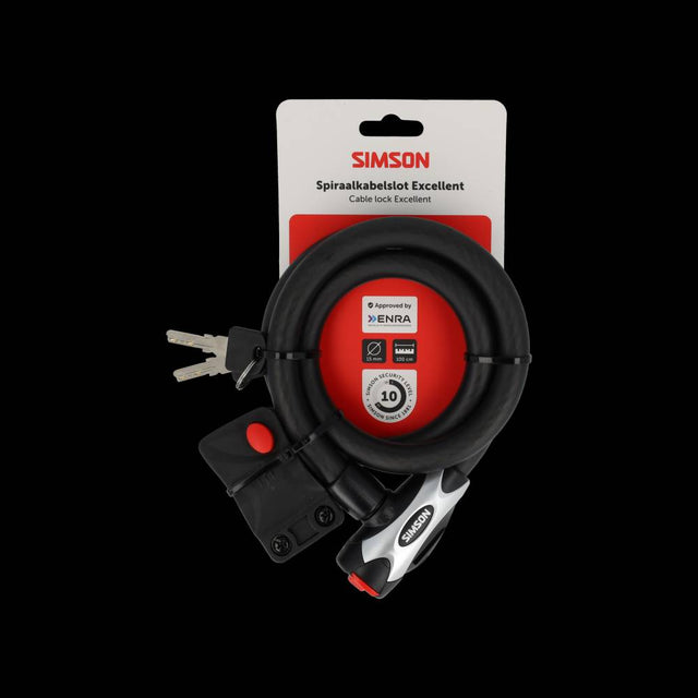 Simson spiral kabellås fremragende størrelse l - 15mm x 100cm