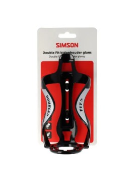 Simson flaske og flaskeholder dobbelt pasform blank sort