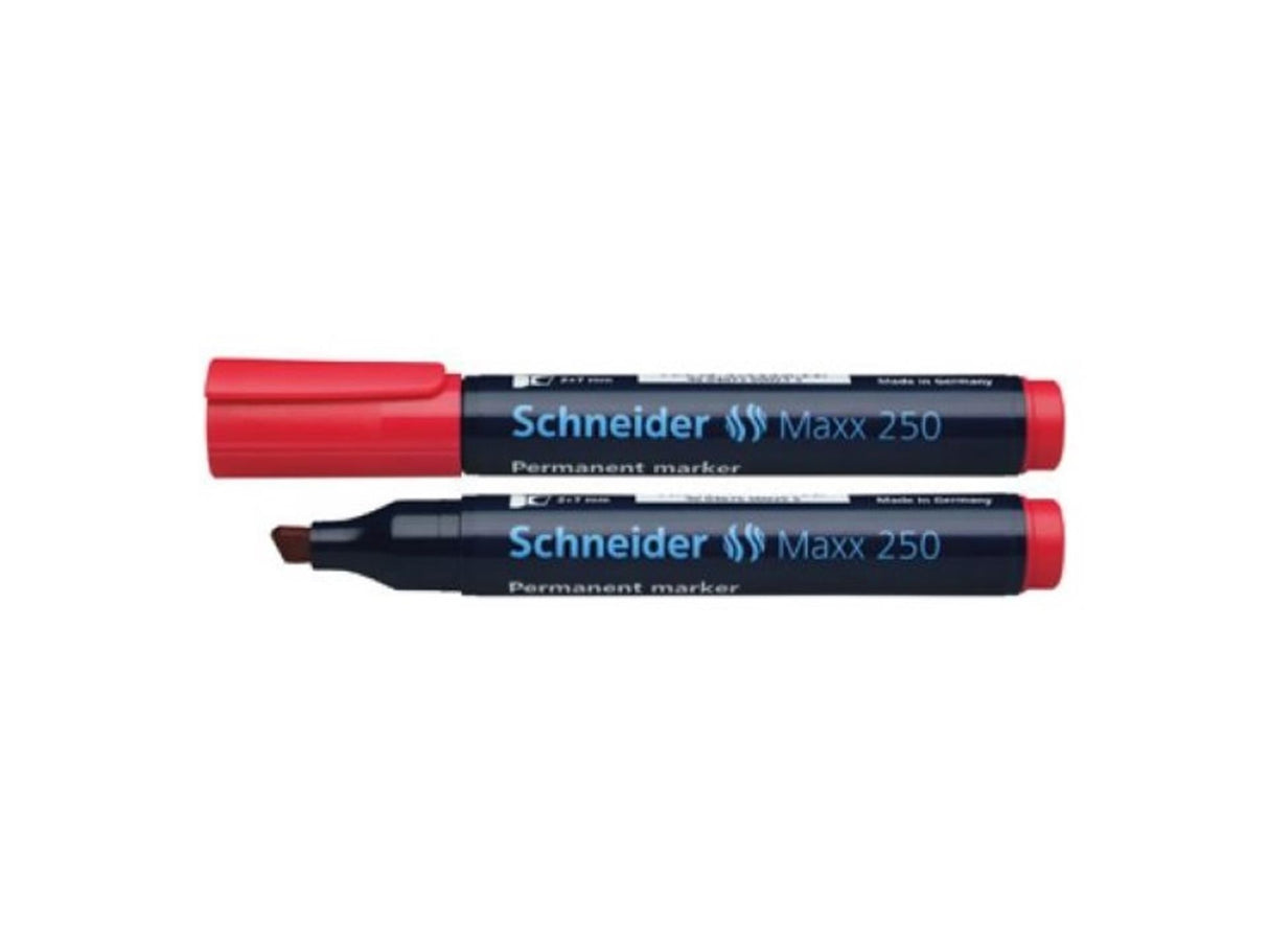Schneider markør perm. 250 mejsel rød 10 stk