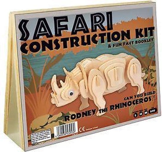 Asmodee rhino safari konstruktion, byggesæt i træ