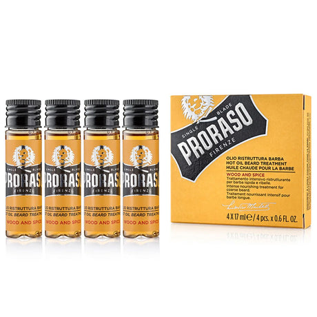 Proraso hot oil skægbehandling trækrydderi 4x17ml