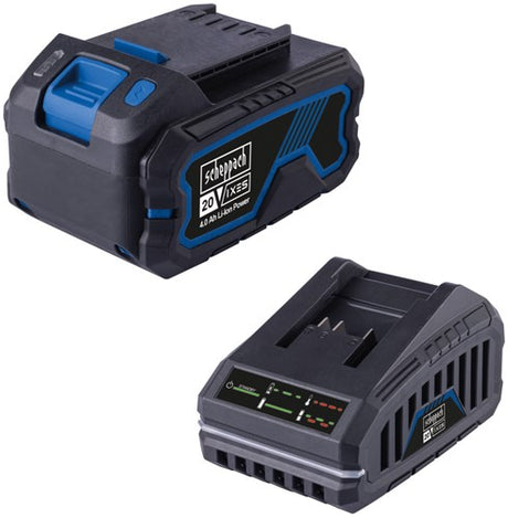 Scheppach startsæt 20v batteri + batterioplader sbsk4.0 - 7909201721