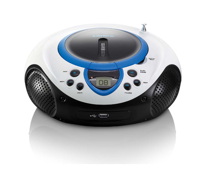 Lenco bærbar FM-radio CD og USB-afspiller blå - SCD-38 USBBlå